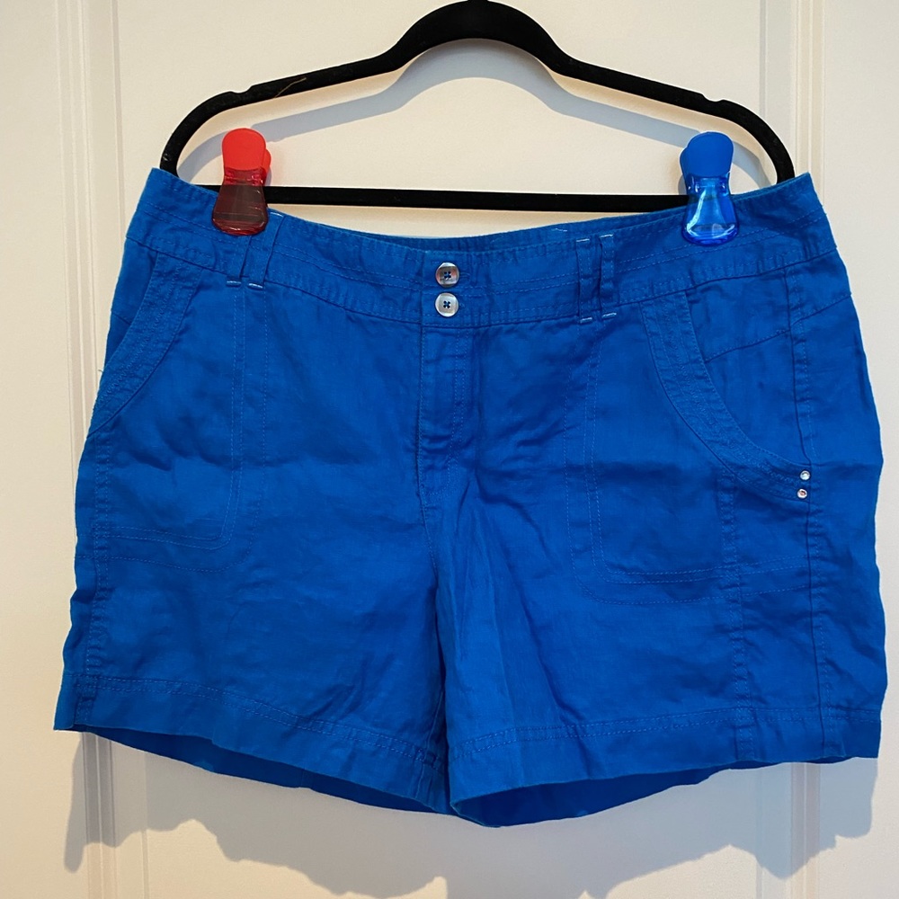 INC brand Blue linen shorts. Size 14.